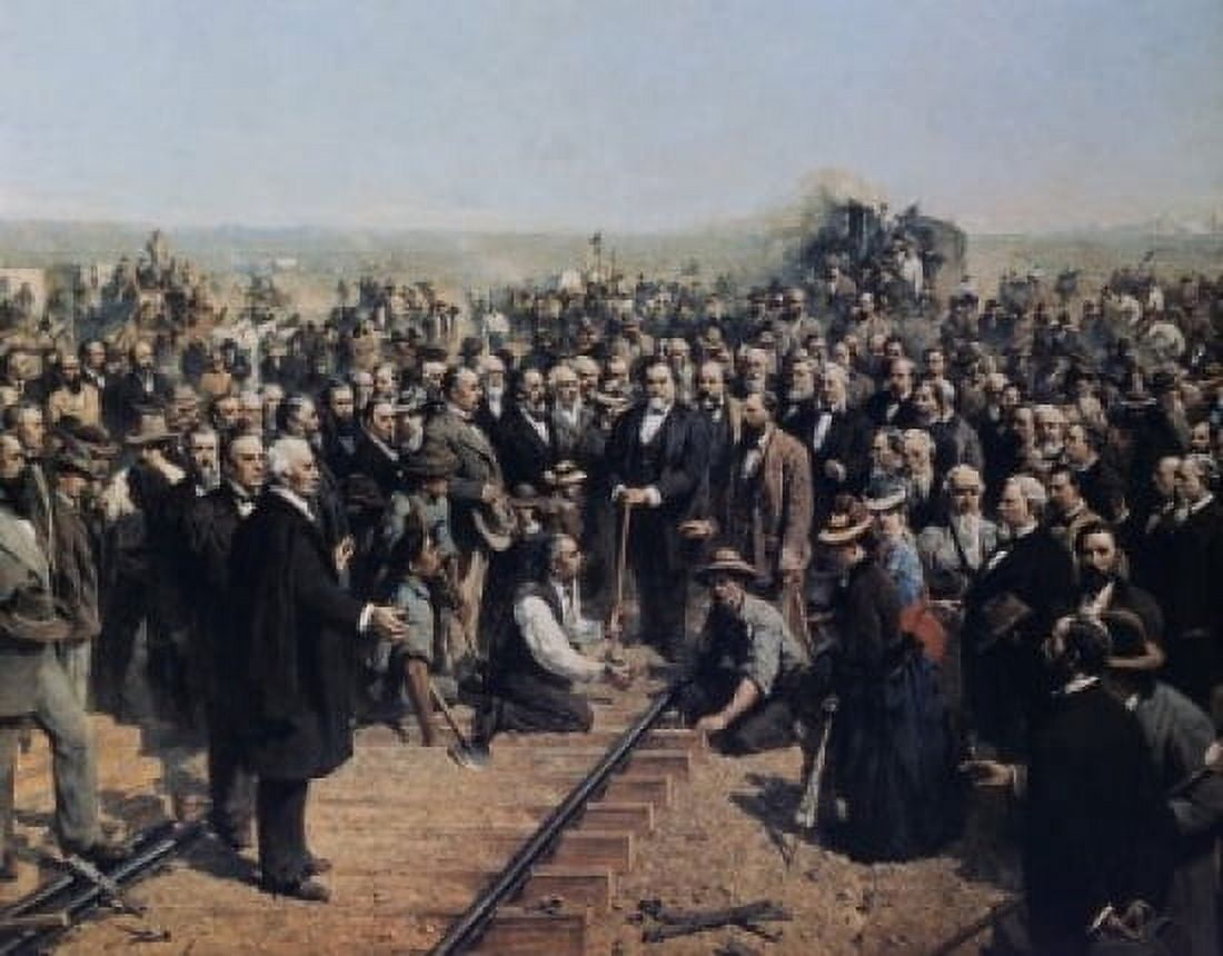 Posterazzi The Last Spike May 10 1869 Union Pacific Railroad Promontory Point Utah Thomas Hill (1829-1908 American) Canvas Art - Thomas Hill (24 x 36)