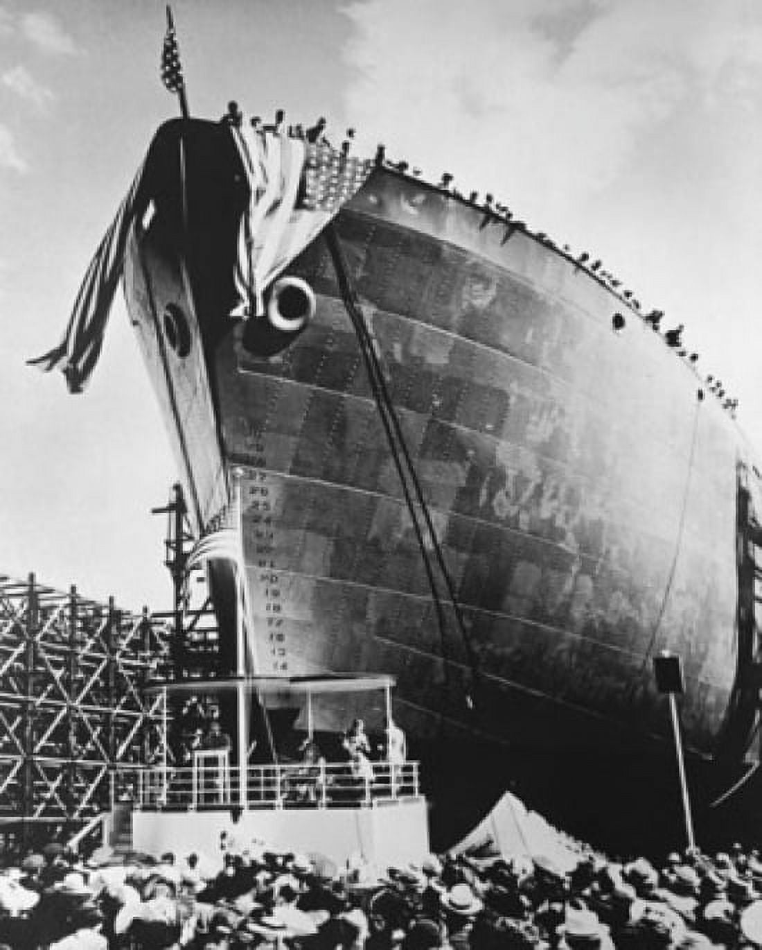 Posterazzi Launching ceremony of a new ship USA Canvas Art - (24 x 36)