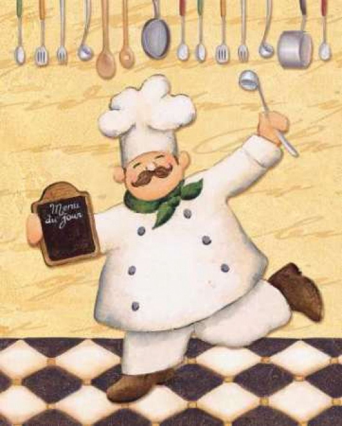 Posterazzi Le Chef et le Menu Canvas Art - Daphne Brissonnet (22 x 28)