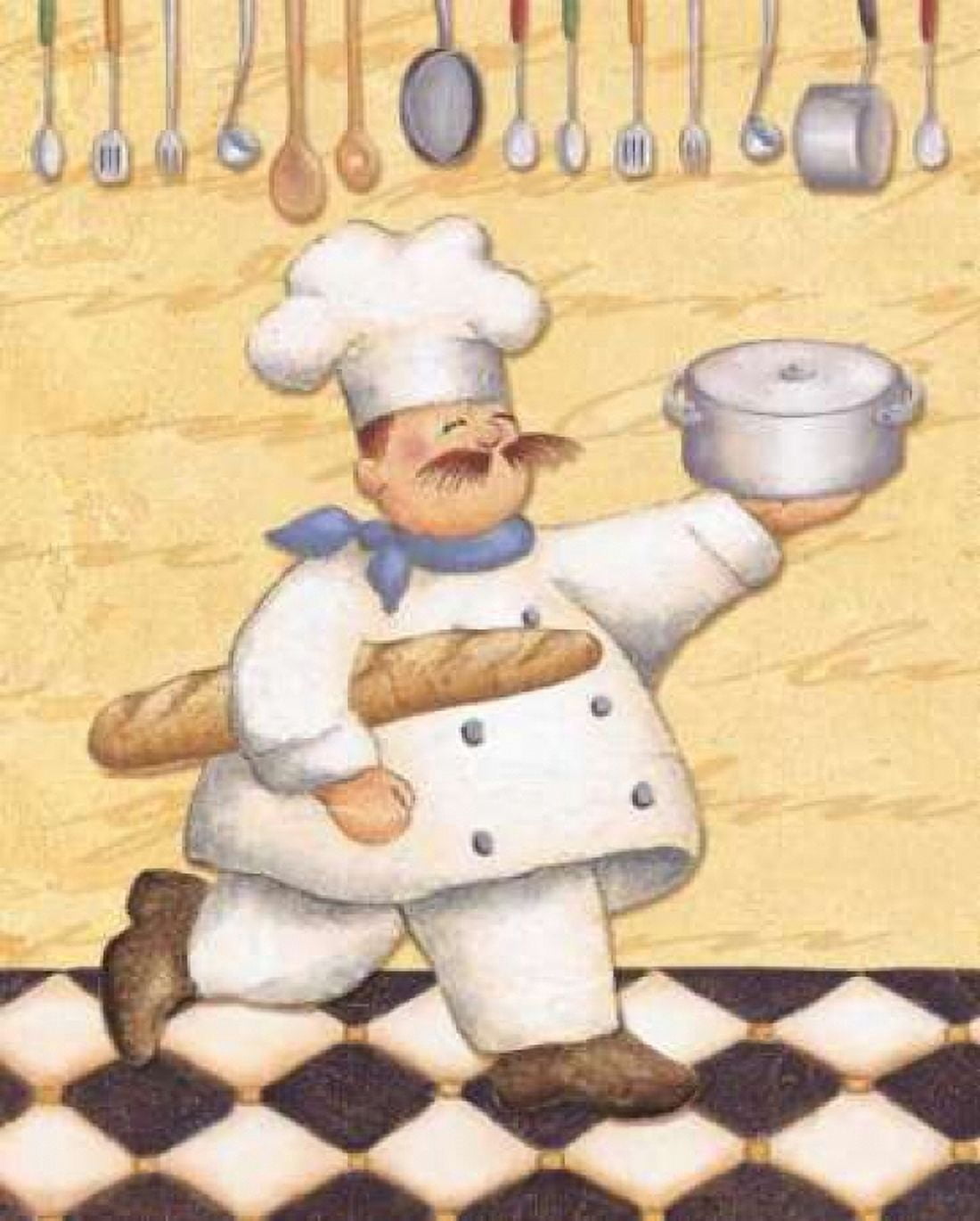 Posterazzi Le Chef et le Pain Canvas Art - Daphne Brissonnet (22 x 28)