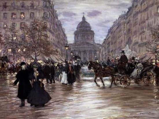Posterazzi Le boulevard saint Michel Canvas Art - Jean Francois Raffaelli (22 x 28)