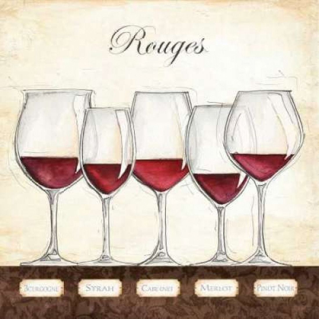 Posterazzi Les Vins Rouges Canvas Art - Andrea Laliberte (24 x 24)