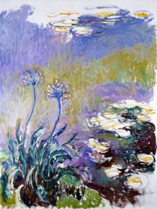 Posterazzi Les agapanthes Canvas Art - Claude Monet (22 x 28)