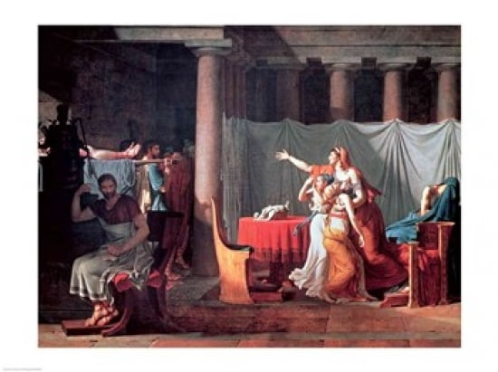 Posterazzi Lictors Bearing to Brutus the Bodies of his Sons 1789 Canvas Art - Jacques-Louis David (36 x 24)