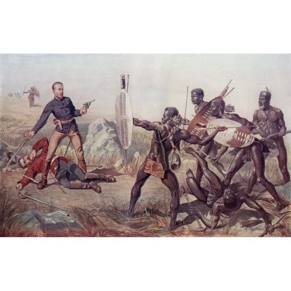 Posterazzi DPI1872816 Lieutenants Melvill & Coghill 24th Regiment Dying to Save The Queens Poster Print, 18 x 11