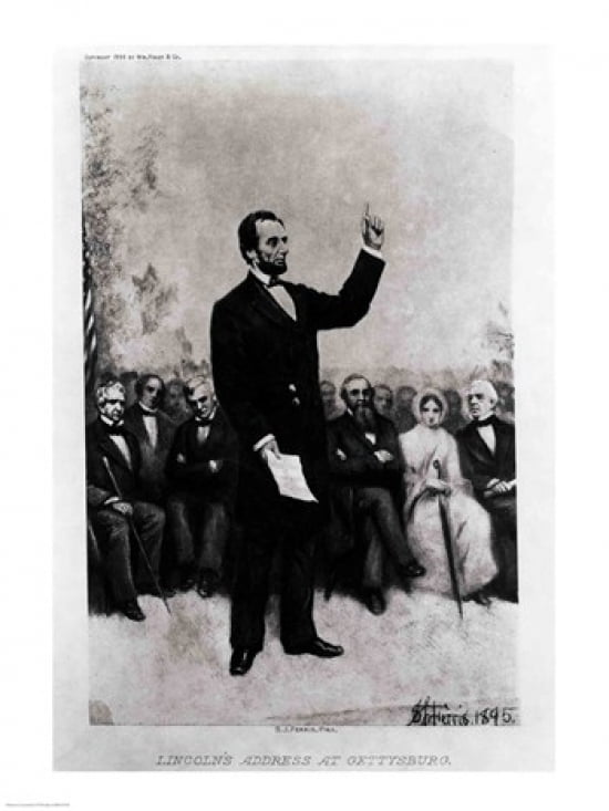 Posterazzi Lincolns Address at Gettysburg 1895 Canvas Art - (24 x 36)