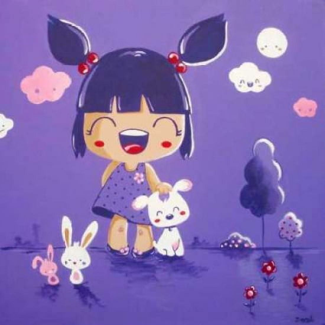 Posterazzi Little Girl Violet Color Canvas Art - Diana Vicedo (24 x 24)