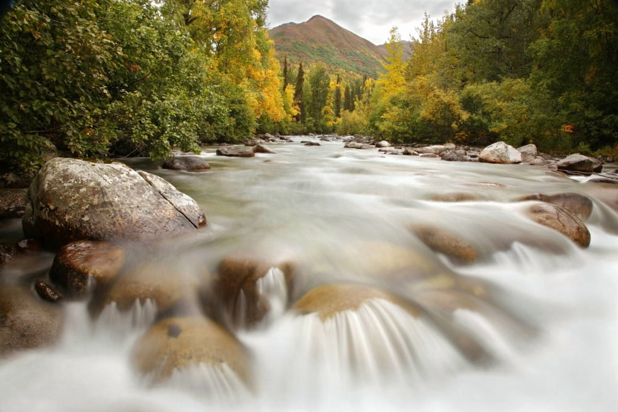 Posterazzi Little Susitna River At The Start Of The Hatchers Pass Road Southcentral Alaska Autumn Canvas Art - Calvin Hall Design Pics (34 x 22)