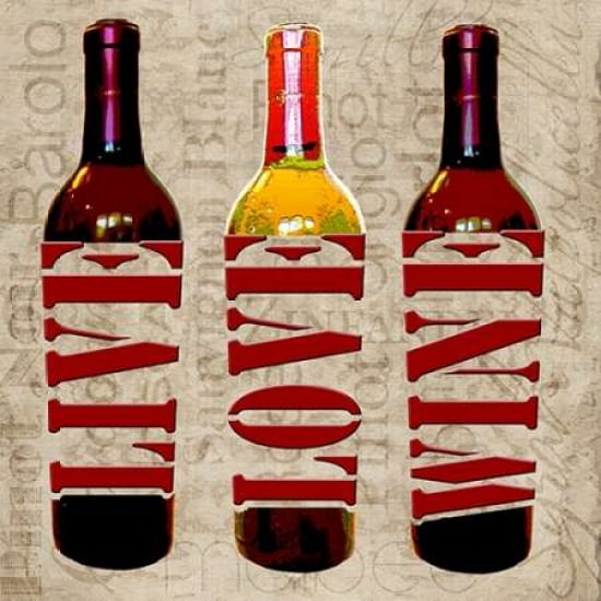 Posterazzi Live Love Wine Canvas Art - Lisa Wolk (24 x 24)
