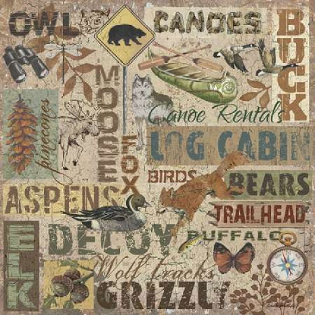 Posterazzi Lodge Collage Canvas Art - Anita Phillips (24 x 24)