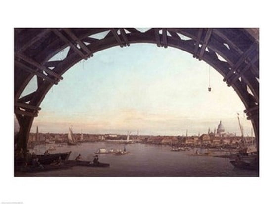 Posterazzi London seen through an arch of Westminster Bridge Canvas Art - Giovanni Antonio Canaletto (36 x 24)