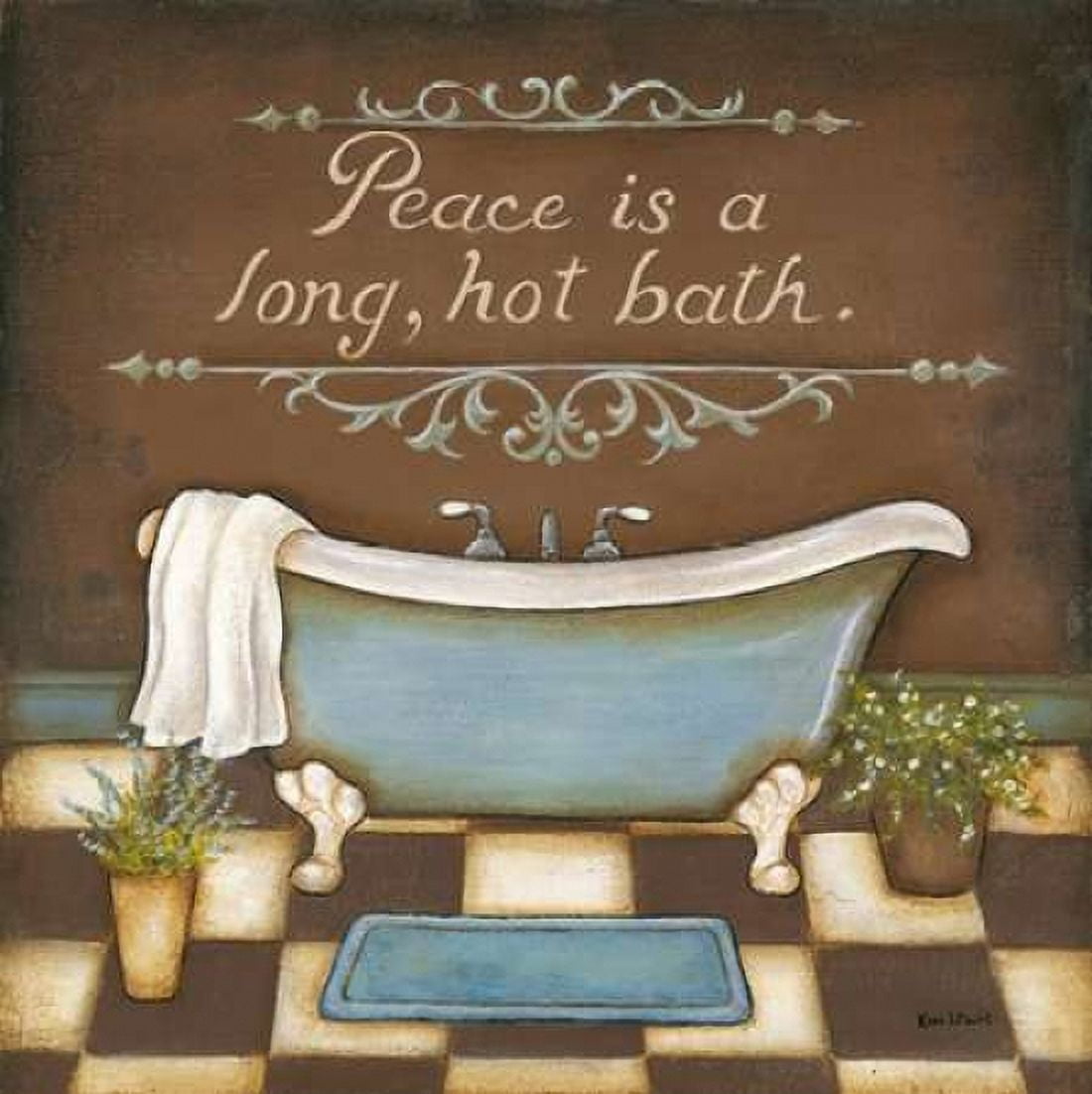 Posterazzi Long Hot Bath Canvas Art - Kim Lewis (24 x 24)