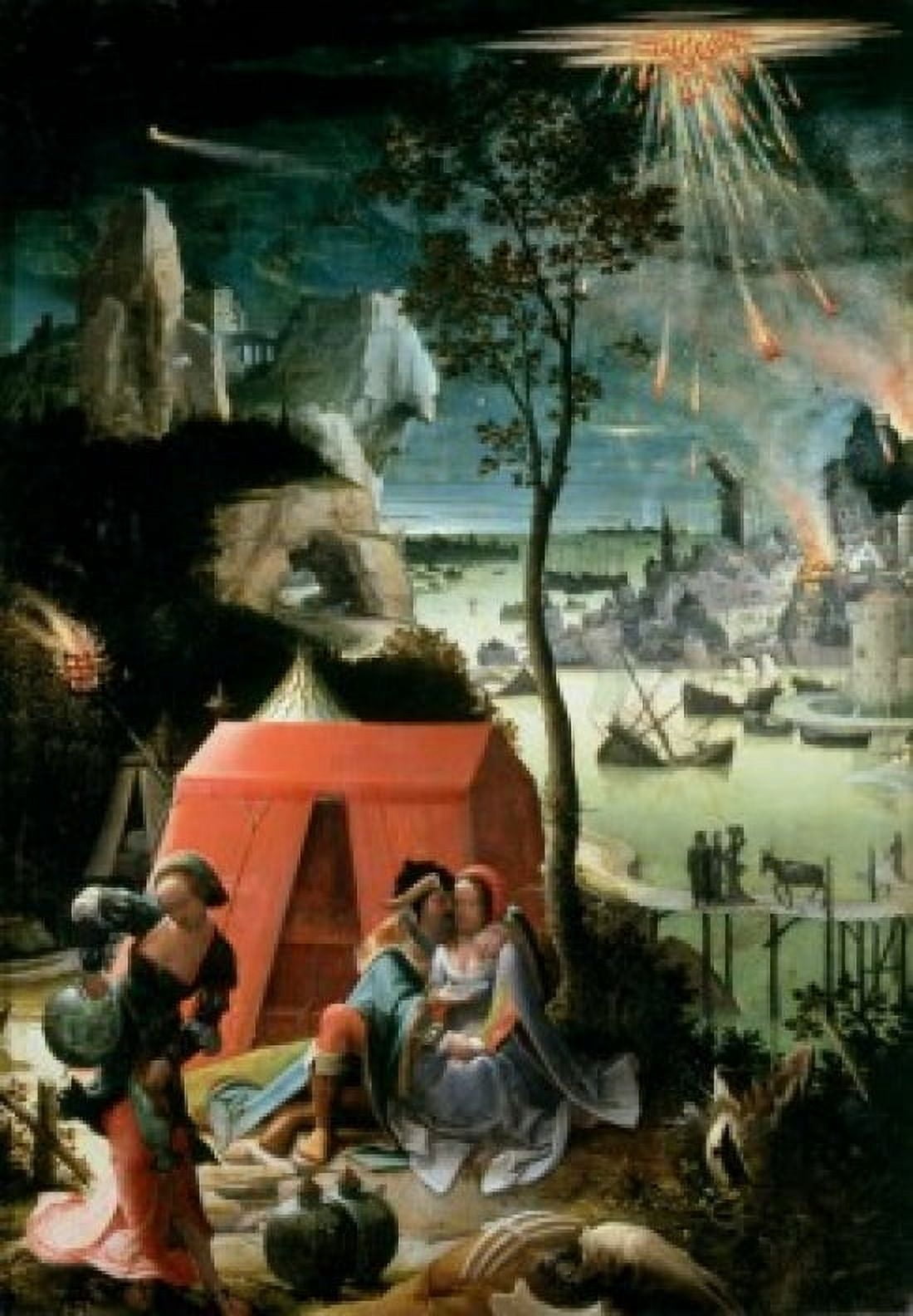 Posterazzi Lot and His Daughters 17th C Lucas van Leyden (1494-1533Dutch) Musee du Louvre Paris Canvas Art - Lucas van Leyden (24 x 36)