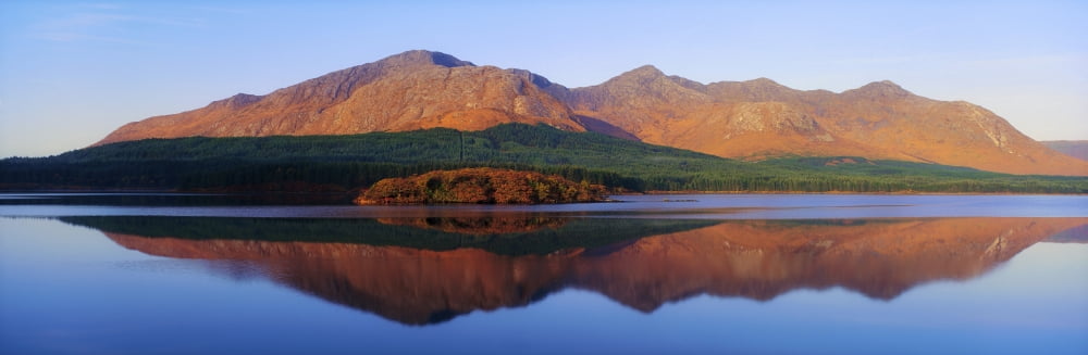 Posterazzi Lough Inagh Twelve Bens Connemara Co Galway Ireland Lake With Mountains In The Distance Canvas Art - The Irish Image Collection Design Pics (44 x 14)