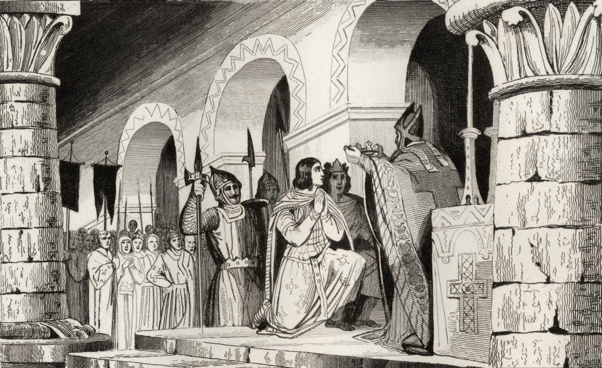 Posterazzi Louis Iii 863 To 882 And Carloman 865 To 884 Crowned Together In 879 From Histoire De France By Colart Published Circa 1840 Canvas Art - Ken Welsh Design Pics (36 x 22)