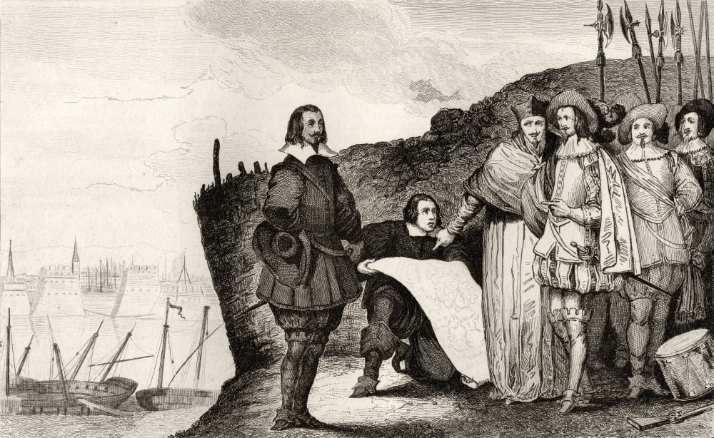 Posterazzi Louis Xiii The Just 1602 To 1643 At The Siege Of La Rochelle In October 1628 From Histoire De France By Colart Published Circa 1840 Canvas Art - Ken Welsh  Design Pics (36 x 22)