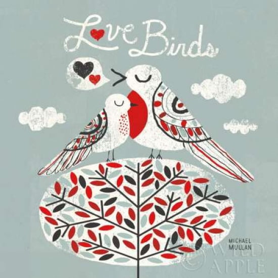 Posterazzi Love Birds Square Canvas Art - Michael Mullan (24 x 24)