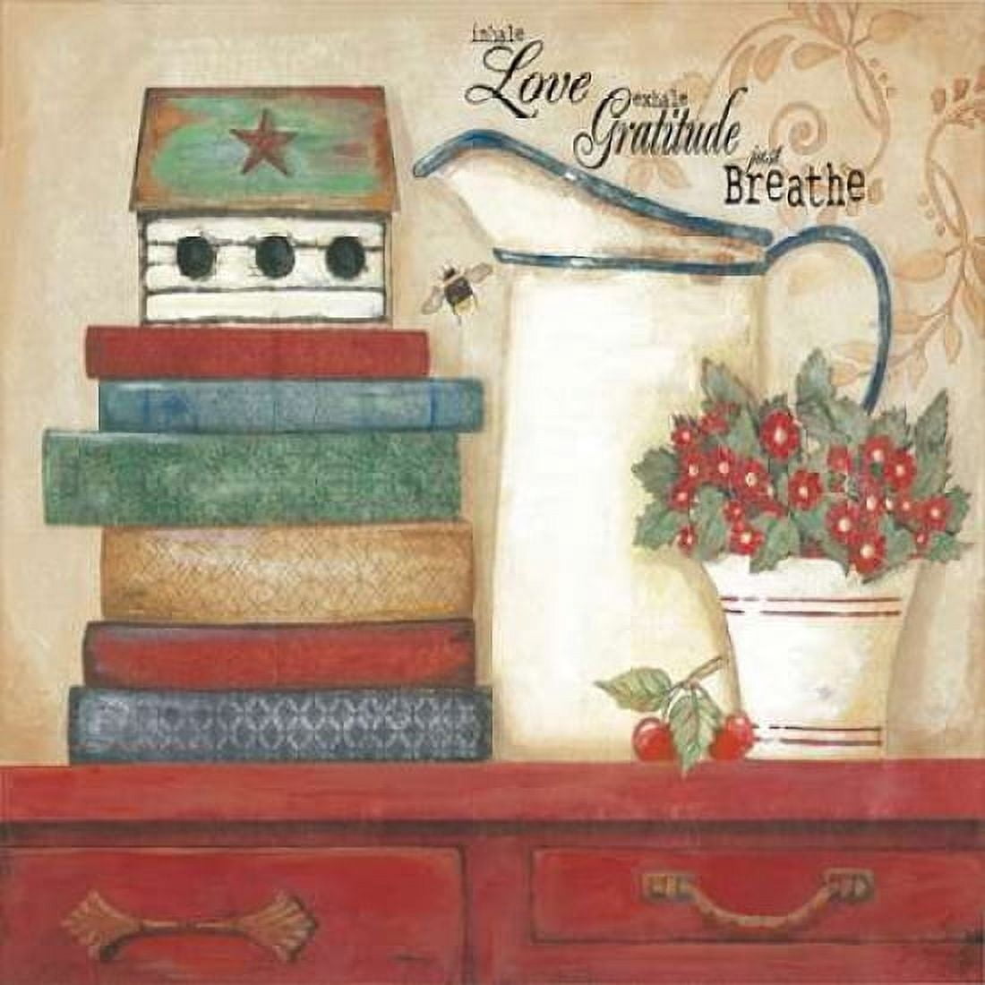 Posterazzi Love Gratitude Breathe Canvas Art - Jo Moulton (24 x 24)