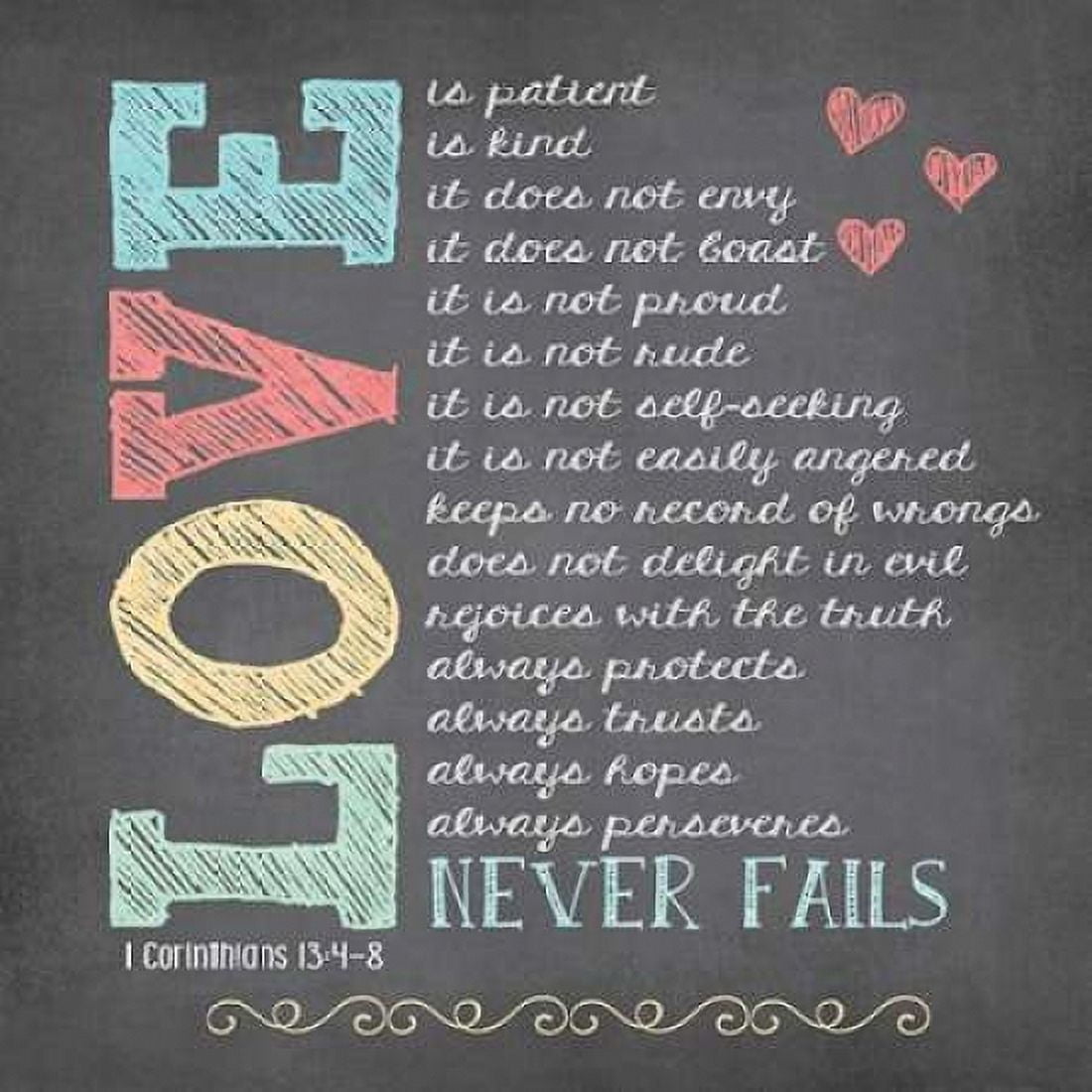 Posterazzi Love Never Fails Canvas Art - Jo Moulton (24 x 24)