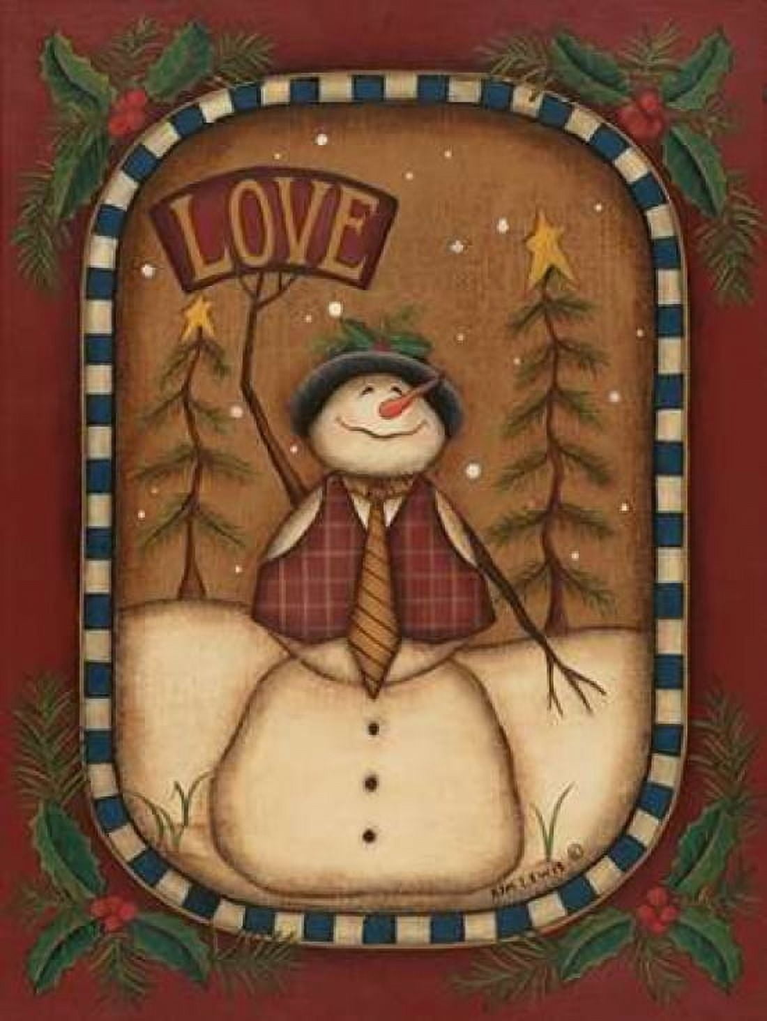 Posterazzi Love Snowman Canvas Art - Kim Lewis (18 x 24)