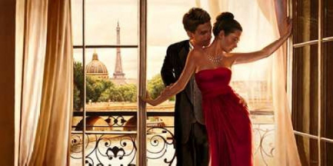 Posterazzi Lovers in Paris Canvas Art - Pierre Benson (10 x 20)