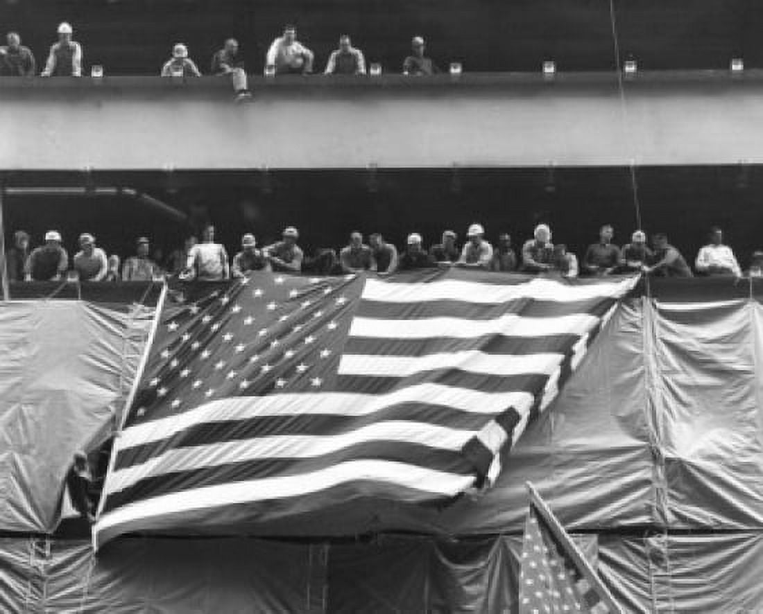 Posterazzi Low angle view of a crowd holding an American flag USA Canvas Art -  (24 x 36)