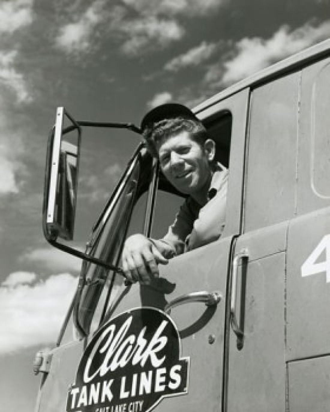 Posterazzi Low angle view of a truck driver sitting in a truck Canvas Art - (24 x 36)