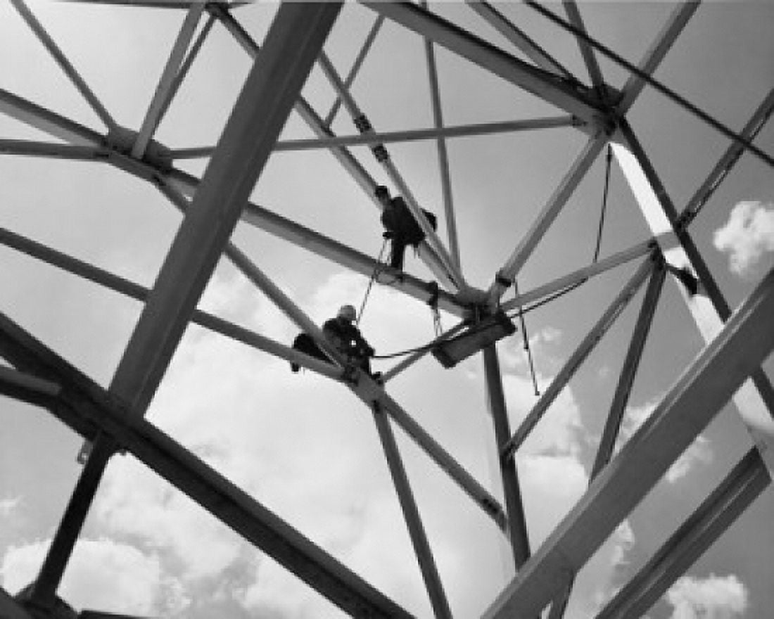 Posterazzi Low angle view of two construction workers Canvas Art - (24 x 36)