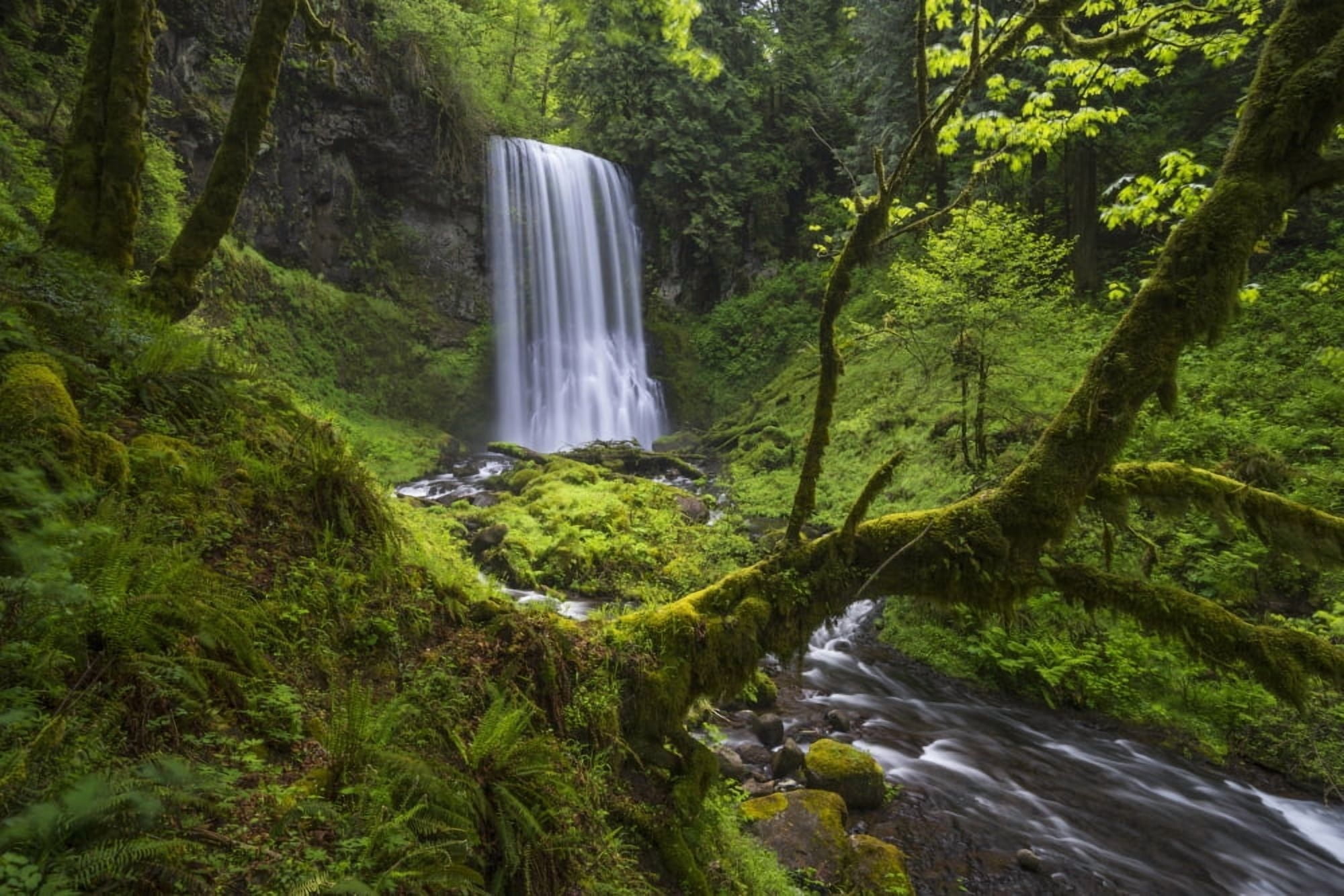 Posterazzi Lower Bridal Veil falls Oregon United States of America Canvas Art - Robert Postma Design Pics (38 x 24)
