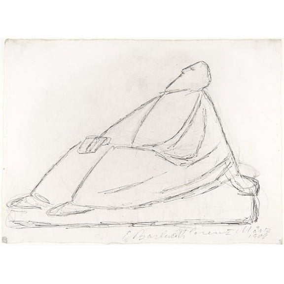 Posterazzi MET334776 Man Reading the Stars Poster Print by Ernst Barlach German Wedel 1870-1938 Rostock - 18 x 24 in.