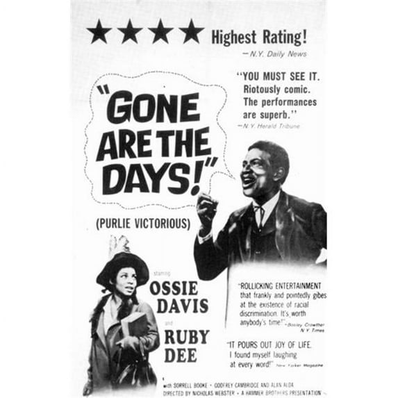 Posterazzi MOV249975 Gone Are the Days Movie Poster - 11 x 17 in.