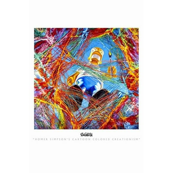 Posterazzi MOV310312 Homer Simpsons Cartoon Colored Creationism Movie Poster - 11 x 17 in.