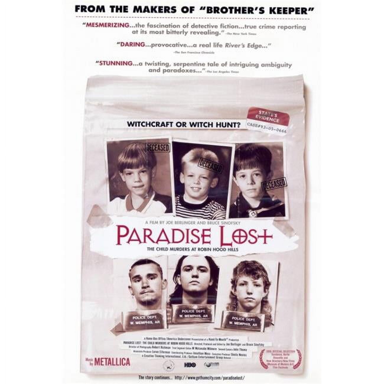 Posterazzi MOVAF7387 Paradise Lost-The Child Murders at Robin Hood Hills  Movie Poster - 27 x 40 in. - Walmart.com