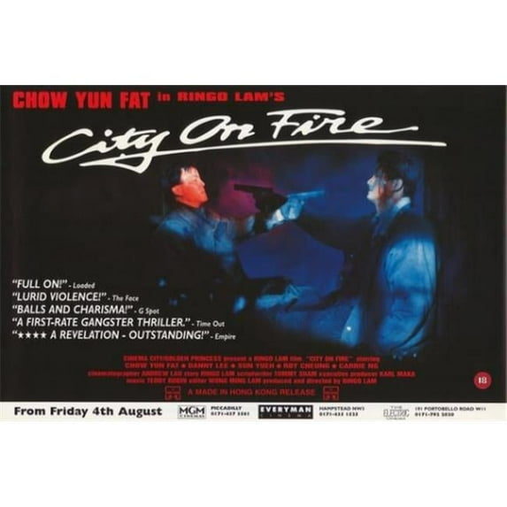 Posterazzi MOVCH8984 City on Fire Movie Poster - 27 x 40 in.