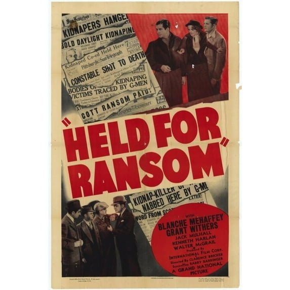 Posterazzi MOVEH5647 Held for Ransom Movie Poster - 27 x 40 in.