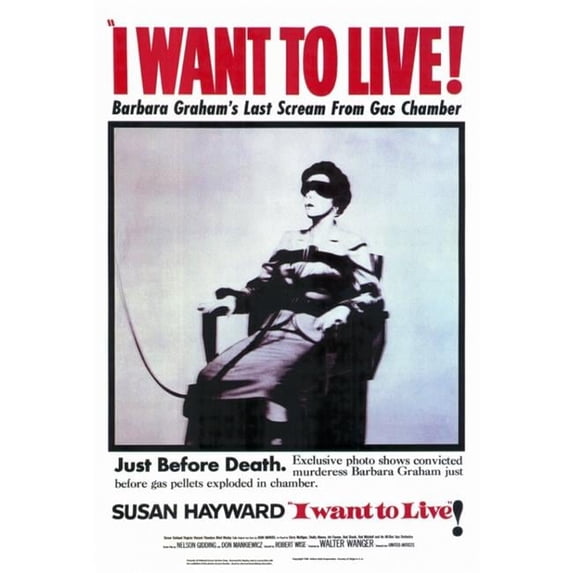 Posterazzi MOVIF2189 I Want to Live Movie Poster - 27 x 40 in.