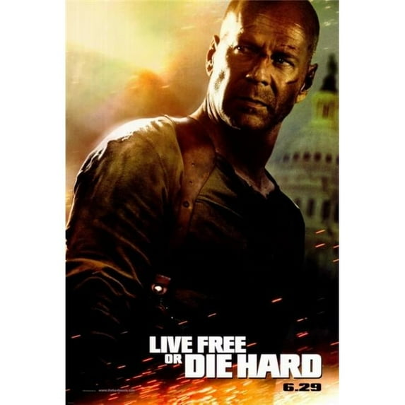 Posterazzi MOVII1005 Live Free or Die Hard Movie Poster - 27 x 40 in.