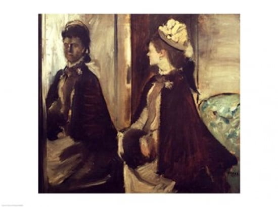 Posterazzi Madame Jeantaud in the mirror Canvas Art - Edgar Degas (36 x 24)