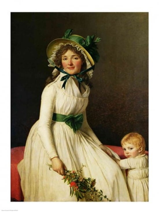 Posterazzi Madame Pierre Seriziat with her Son Canvas Art - Jacques-Louis David (24 x 36)