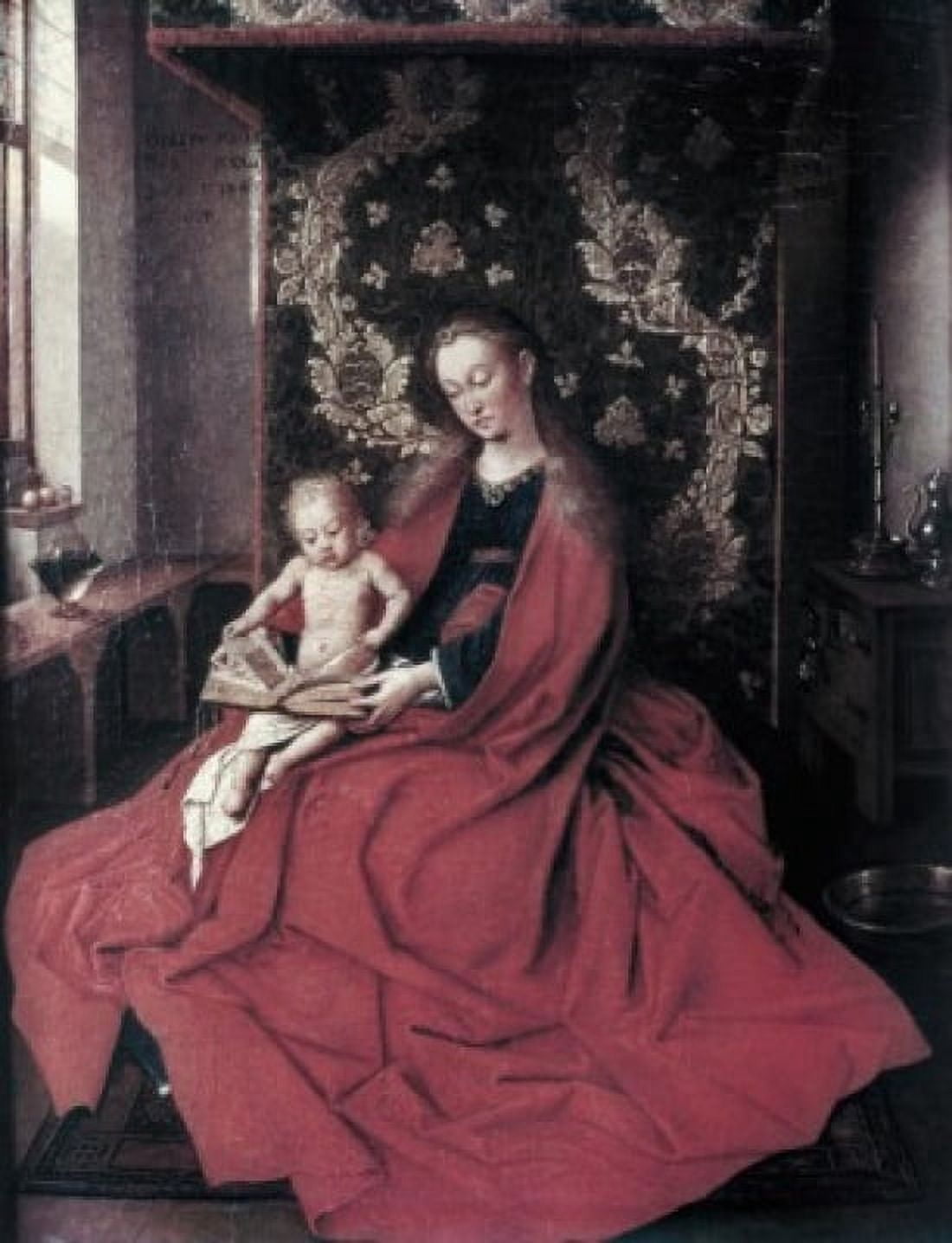 Posterazzi Madonna & Child Jan van Eyck (ca1390-1441 Netherlandish) Canvas Art - Jan van Eyck (24 x 36)