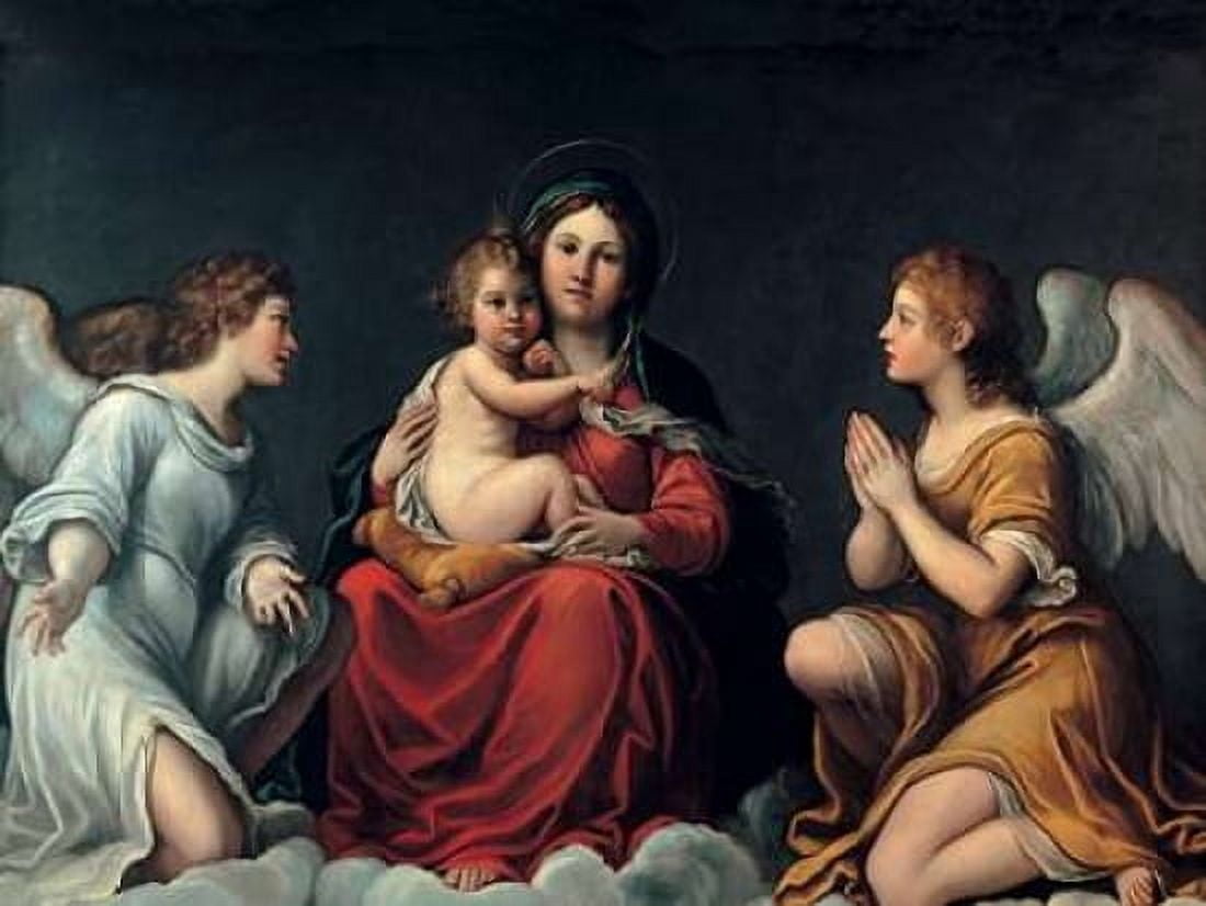 Posterazzi Madonna con Bambino ed angeli Canvas Art - Francesco Albani (22 x 28)