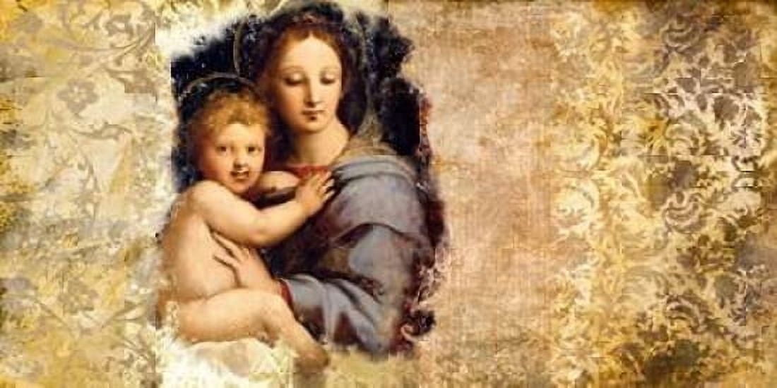 Posterazzi Madonna del Candelabro-after Raffaello Canvas Art - Simon Roux (24 x 48)