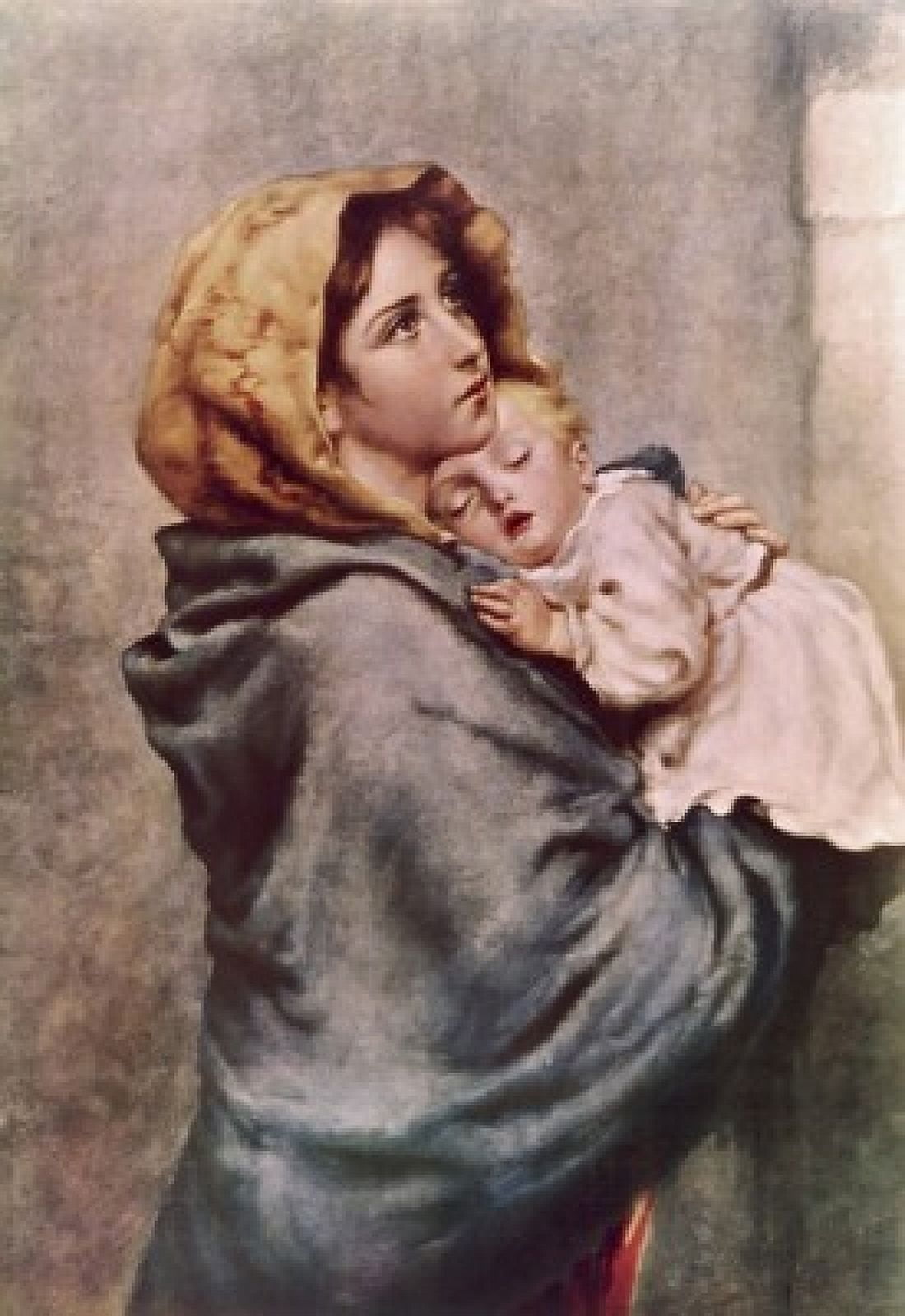Posterazzi Madonna of the Poor Roberto Ferruzzi (1853-1934 Italian) Canvas Art - Roberto Ferruzzi (24 x 36)