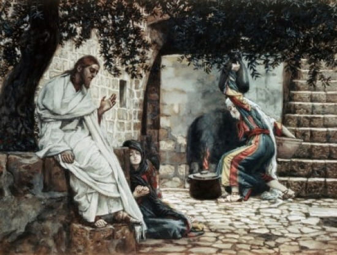 Posterazzi Magdalene at the Feet of Jesus James Tissot (1836-1902 French) Canvas Art - James Tissot (24 x 36)
