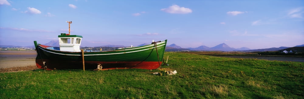 Posterazzi Magheraroarty Co Donegal Ireland Trawler On The Shore Canvas Art - The Irish Image Collection Design Pics (44 x 14)