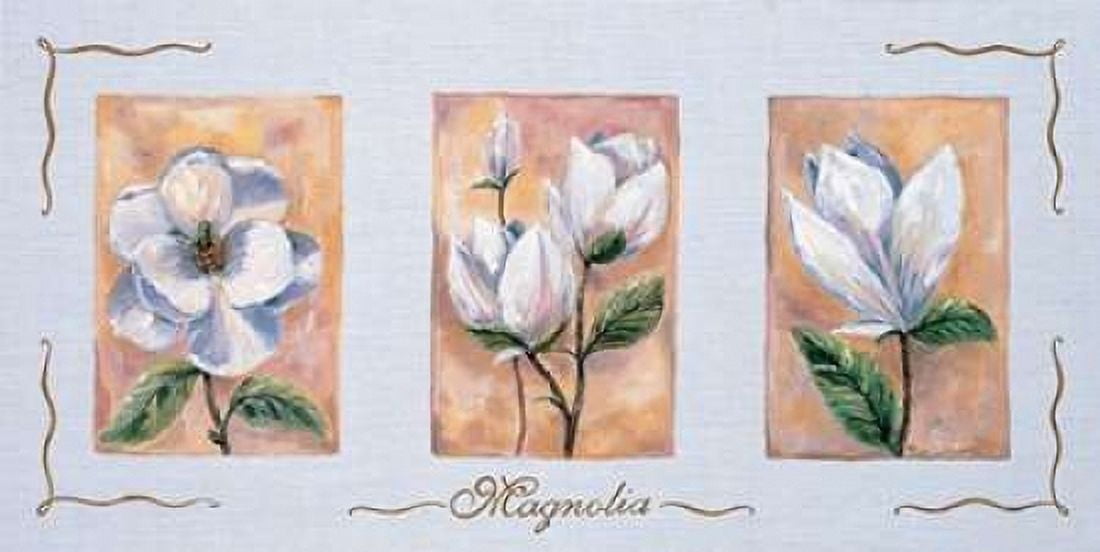 Posterazzi Magnolia Triptychon Canvas Art - Rian Withaar (24 x 48)