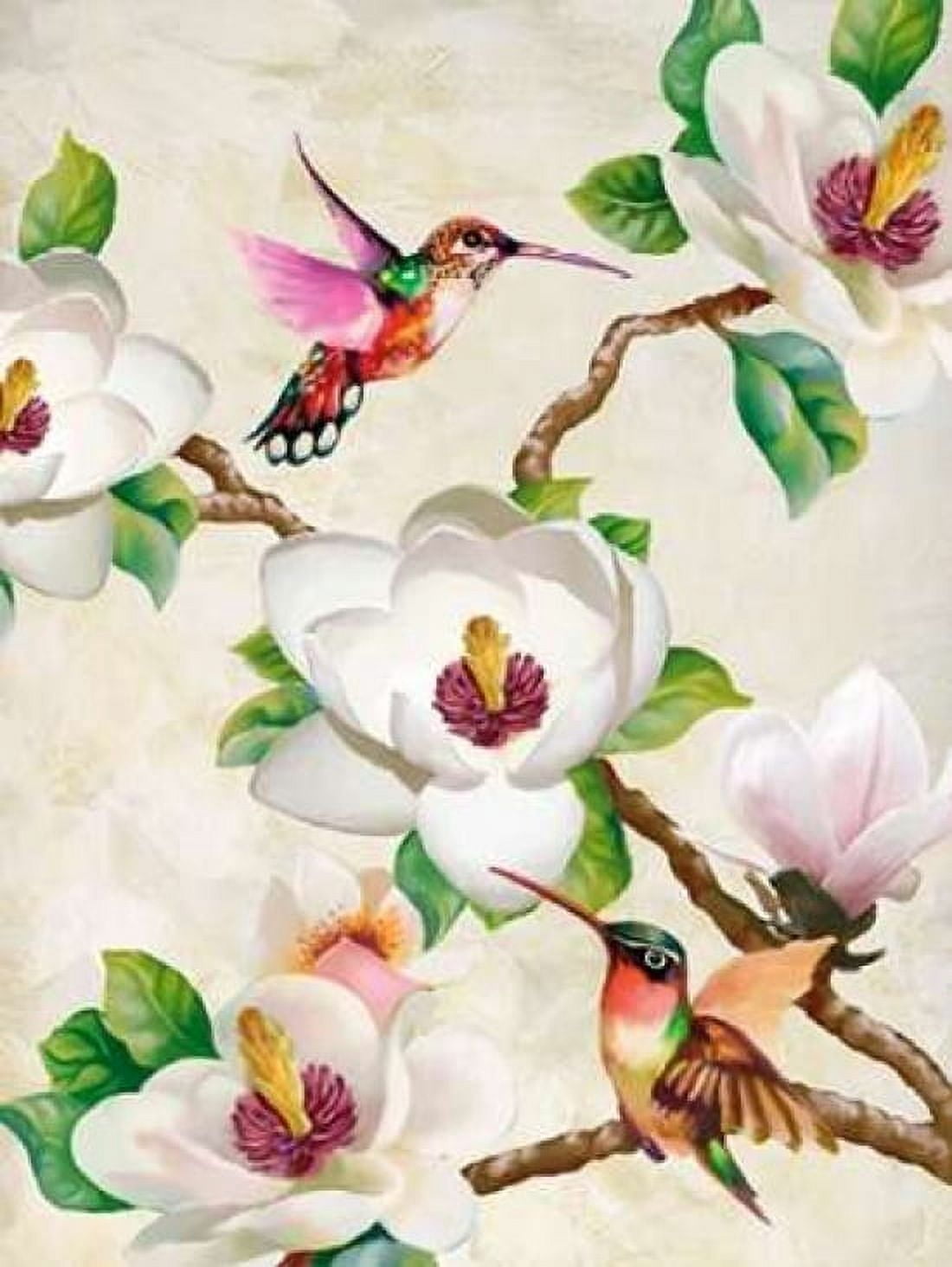 Posterazzi Magnolia and Humming Birds Canvas Art - Terry Wang (22 x 28)