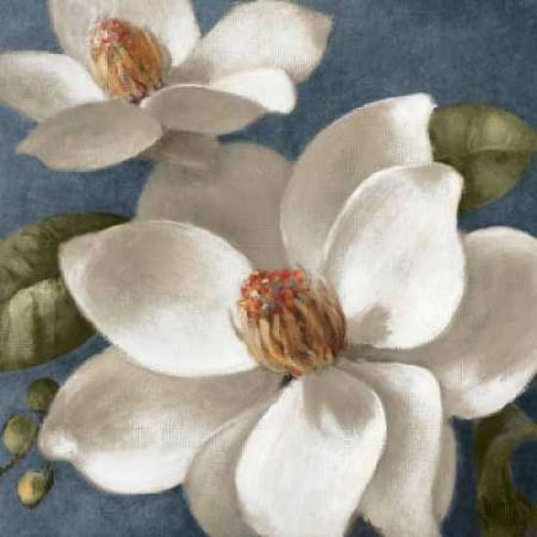 Posterazzi Magnolias on Blue I Canvas Art - Lanie Loreth (24 x 24)