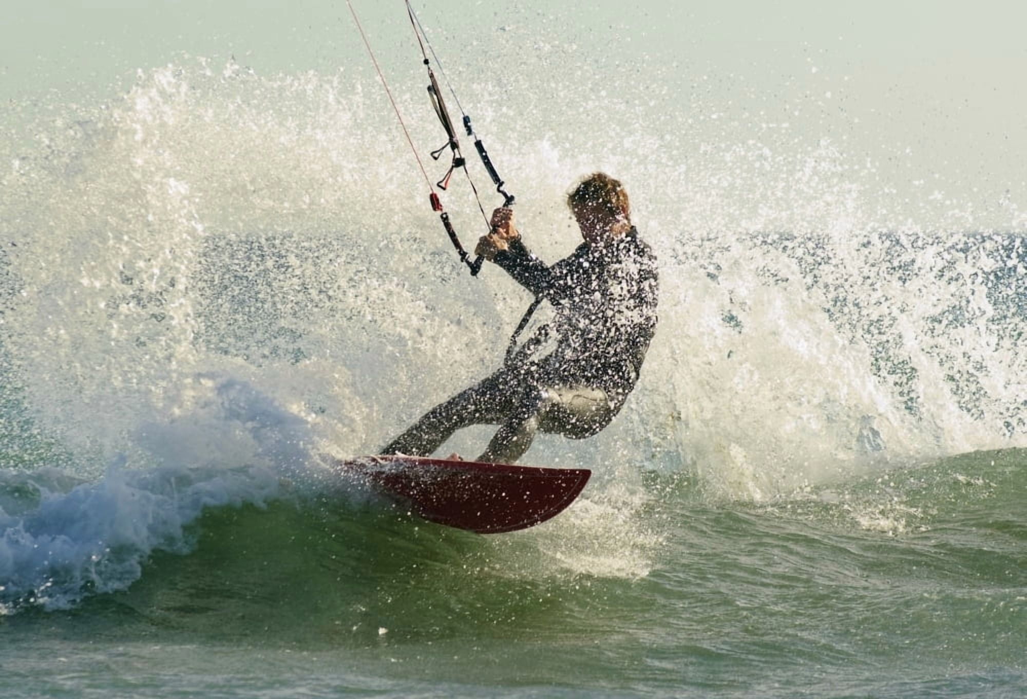 Posterazzi Man Kitesurfing Costa De La LuzAndalusiaSpain Canvas Art - Ben Welsh Design Pics (34 x 22)