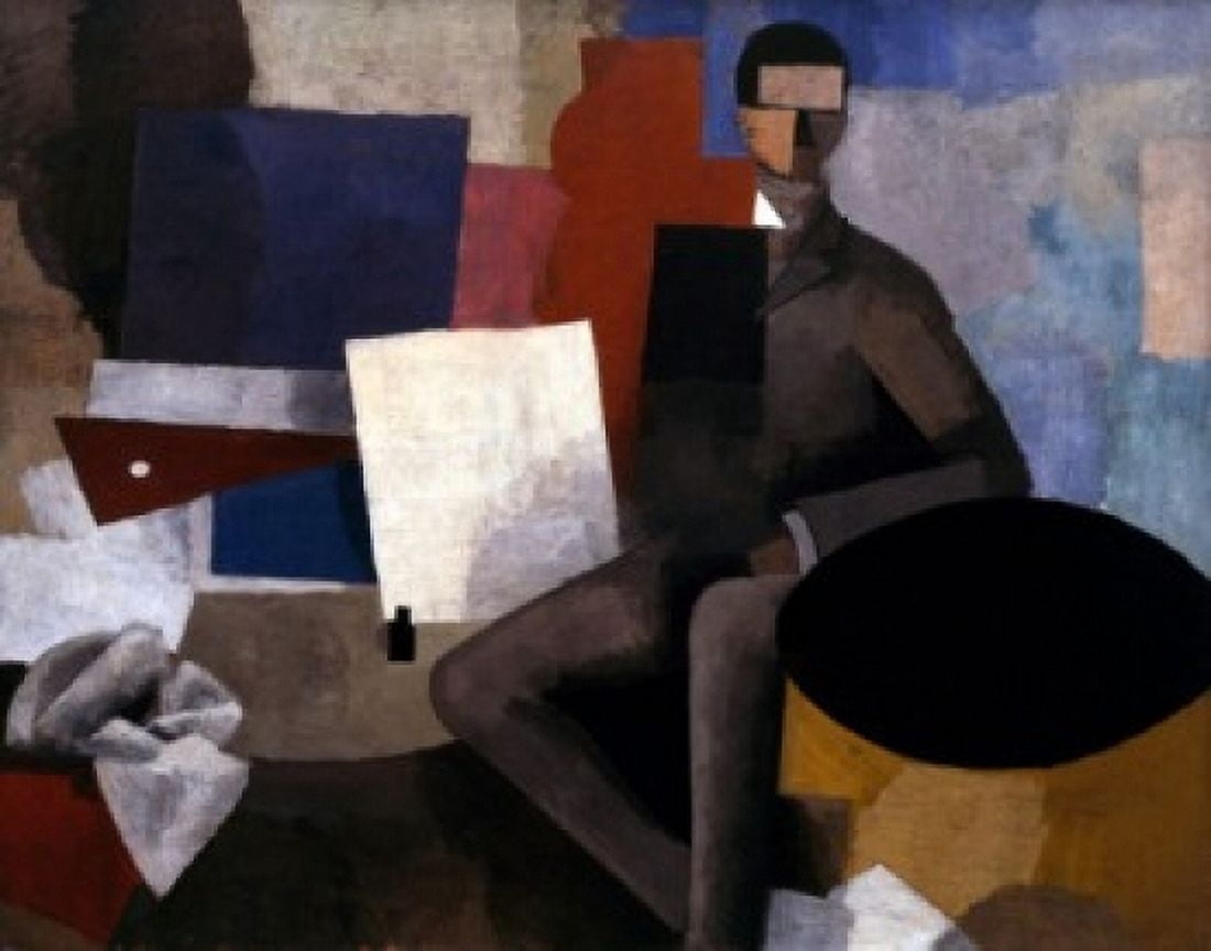 Posterazzi Man Seated by Roger de La Fresnaye 1913-1914 1885-1925 France Paris Centre Georges Pompidou Musee National d Art Moderne Canvas Art - Roger de La Fresnaye (24 x 36)